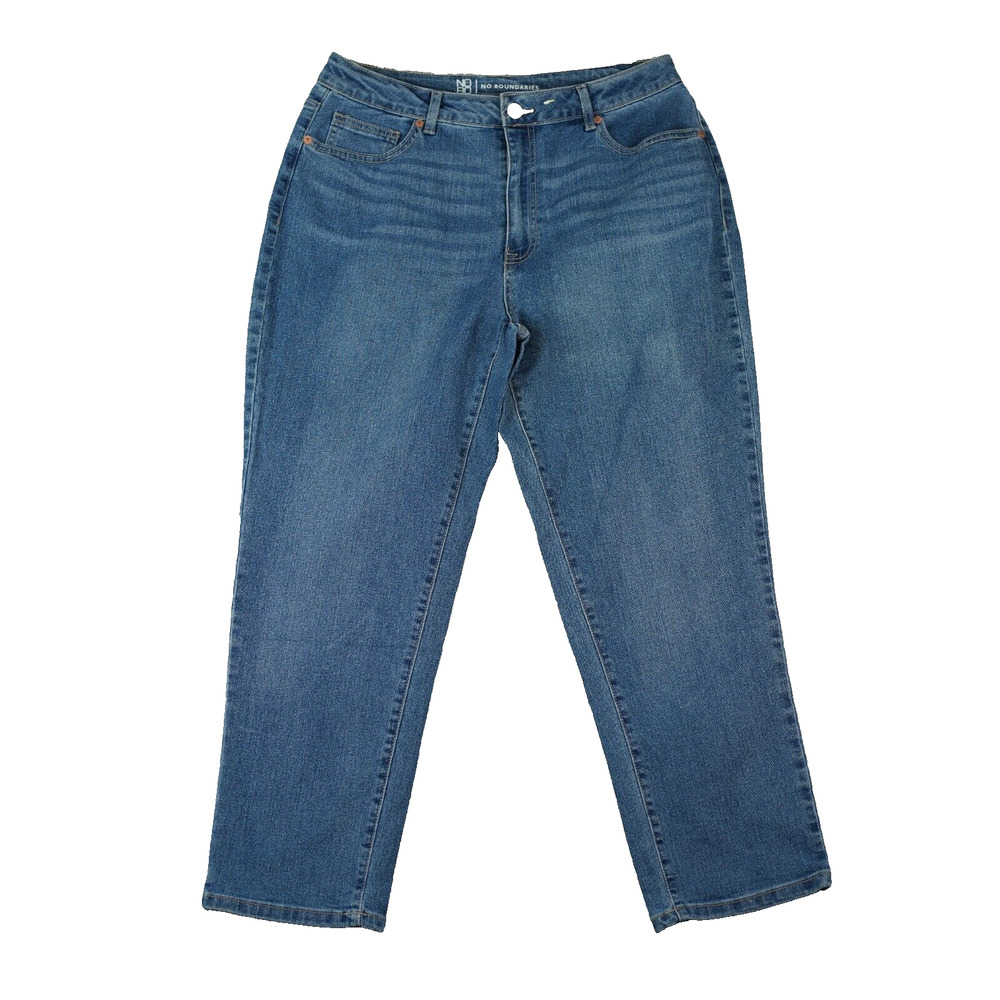 No Boundaries Jeans Womens 13 Stretch Juniors Blue Denim Tapered High Rise